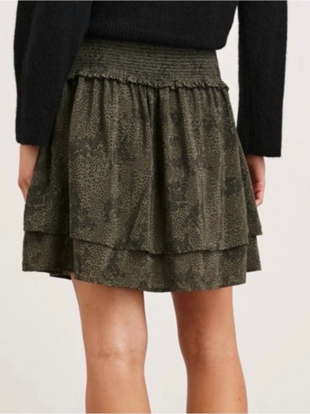 Rails Addison Tiered Olive Green Mini Skirt
